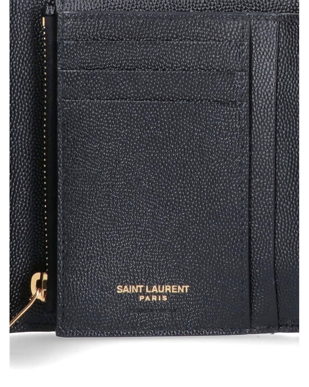 Saint Laurent Gray 'Cassandre' Tri-Fold Wallet
