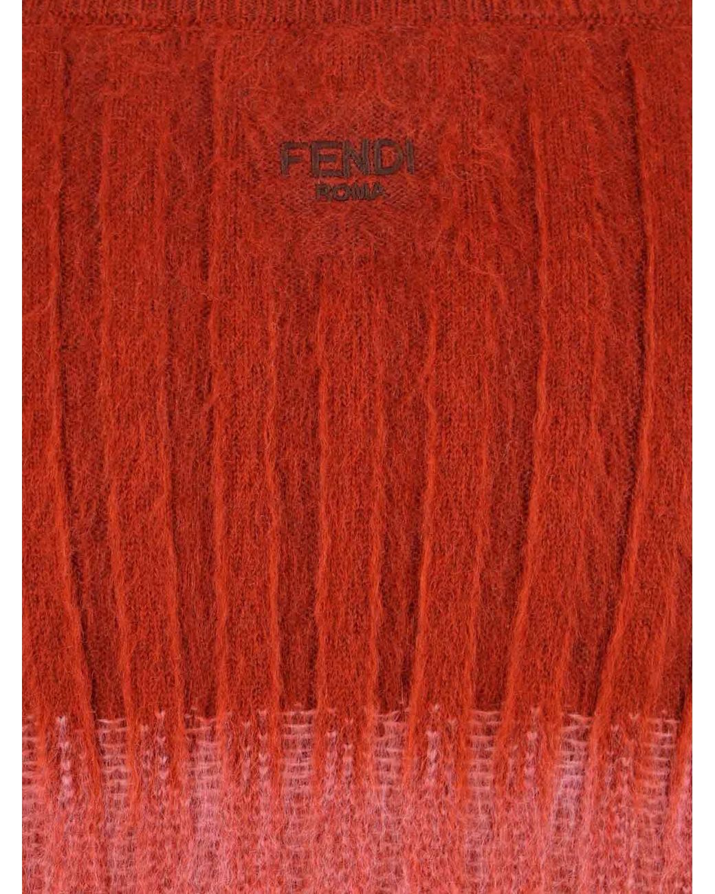 Fendi Red Mohair Blend Skirt