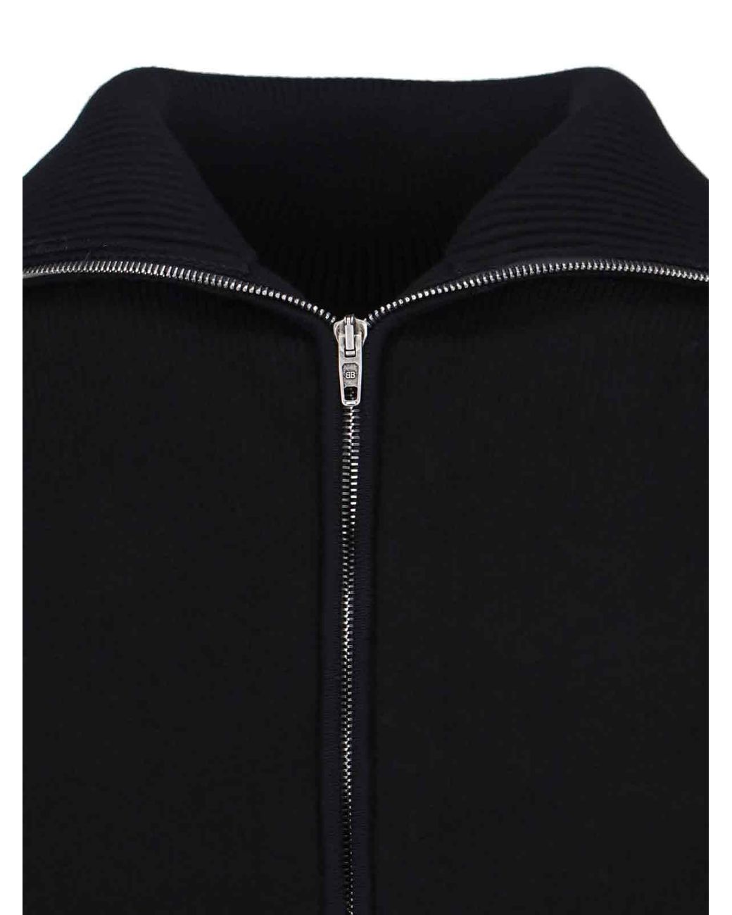 Balenciaga Black Oversized Cowl Neck Knit Sweater With Zip Pockets