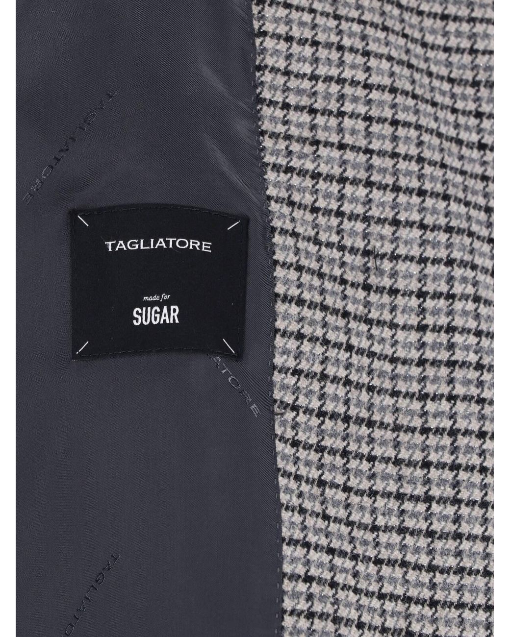 Tagliatore Gray Tailored Houndstooth Blazer Jacket