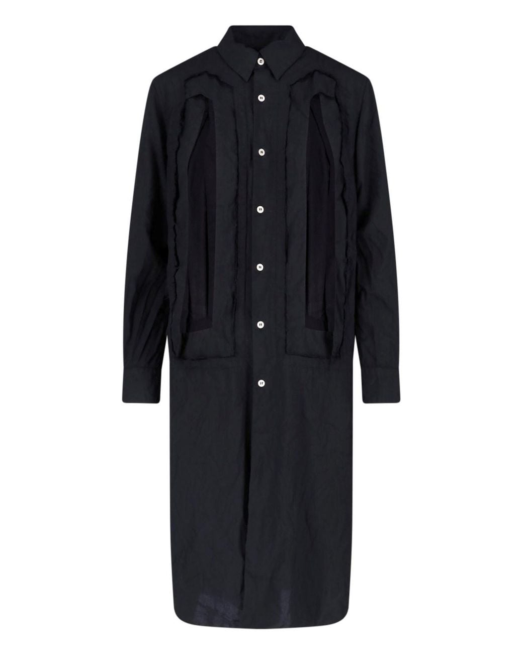 Comme des Garçons Black Textured Panel Midi Dress