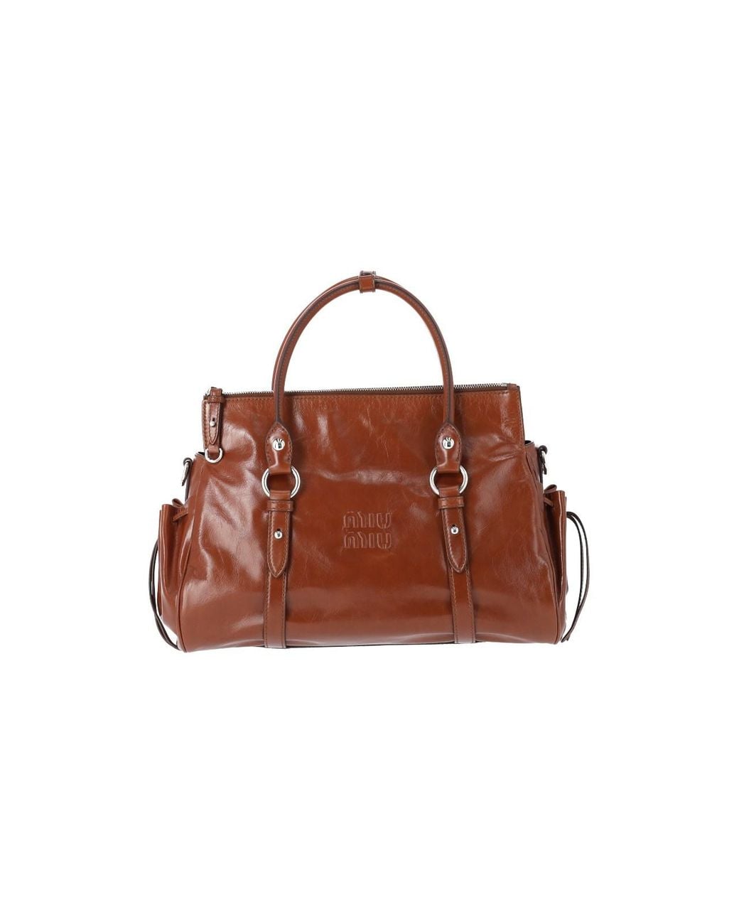 Miu Miu Brown Shiny Leather Handbag
