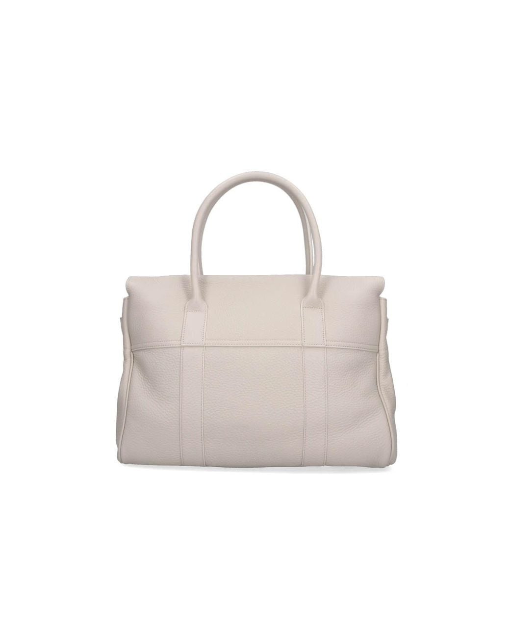 Mulberry White Leather Top-Handle Tote Bag