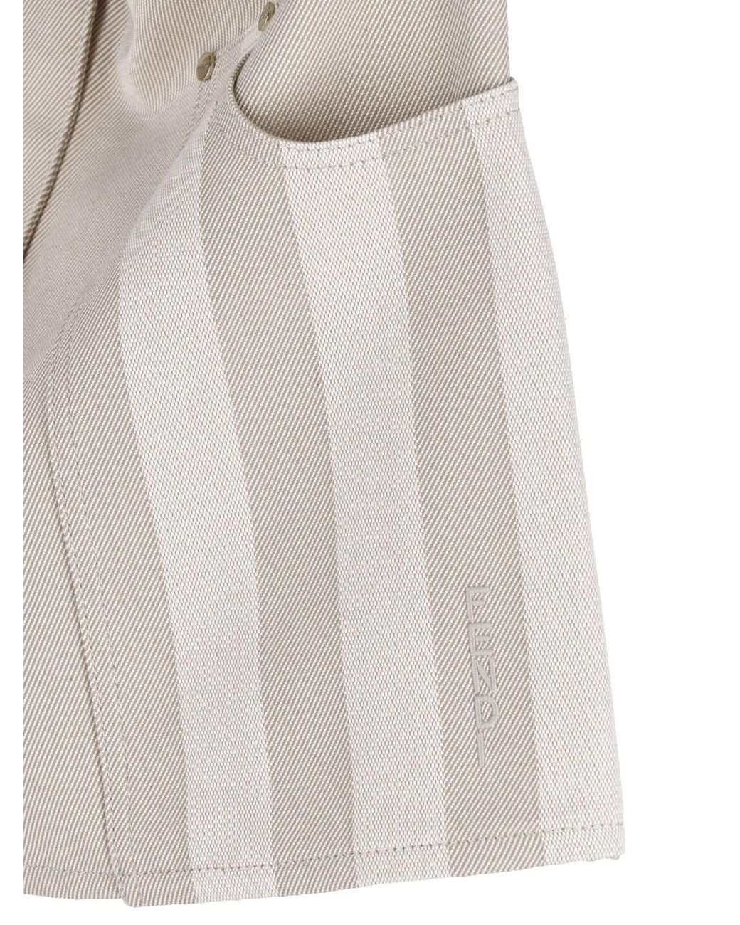 Fendi White Denim Drill Mini Skirt