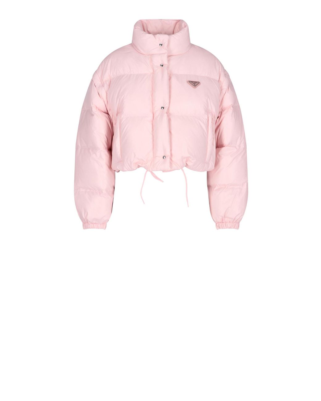 Prada Crop Down Jacket in Pink | Lyst