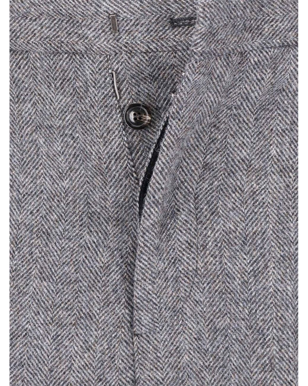 Maison Margiela Gray Tailored Wool Trousers With Hook And Button Closure for men