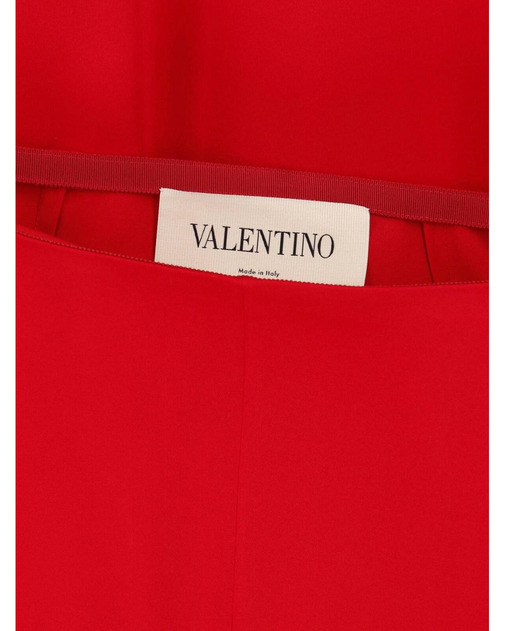 Valentino Red Silk Midi Skirt