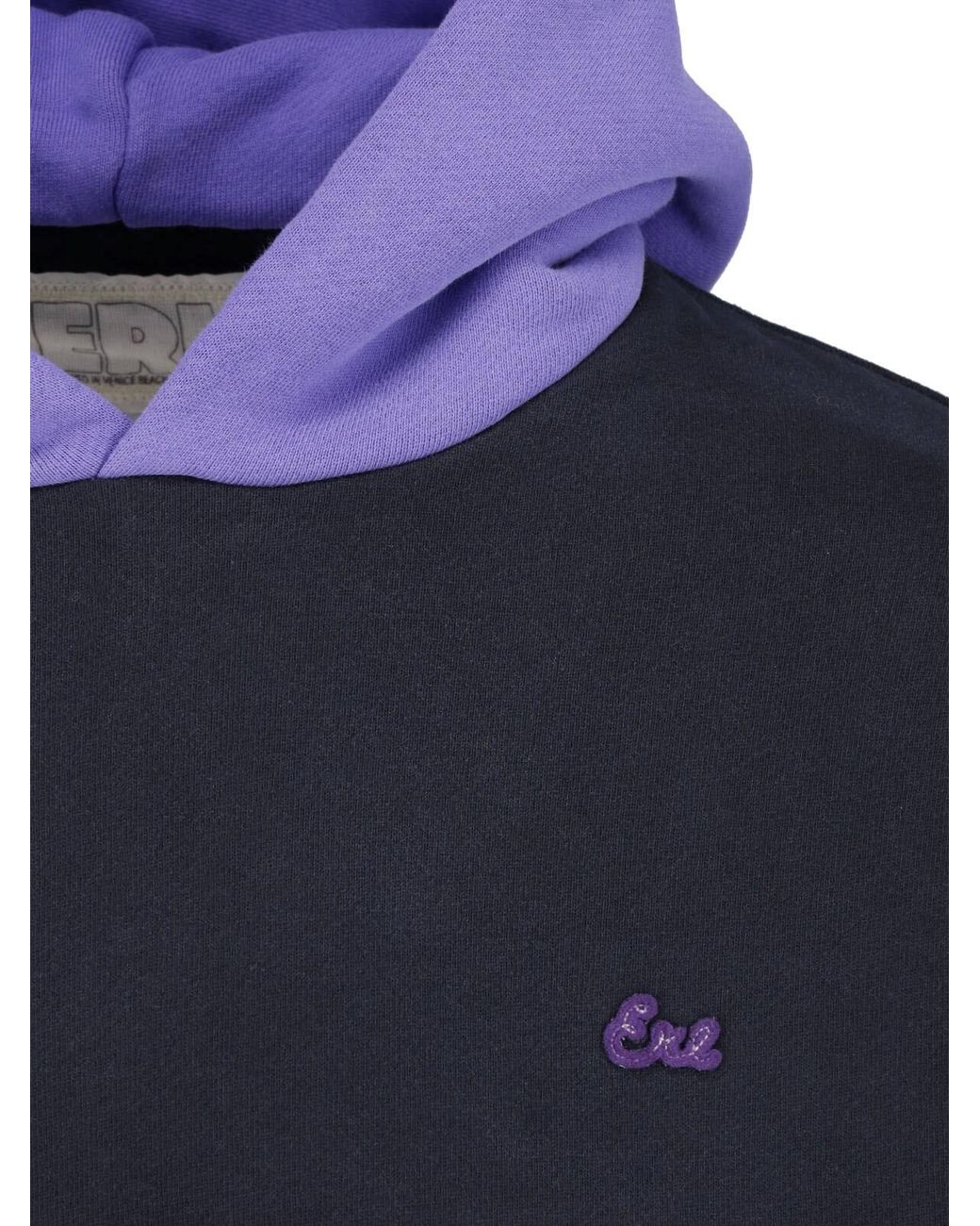 ERL Blue Colorblock Pullover Hoodie