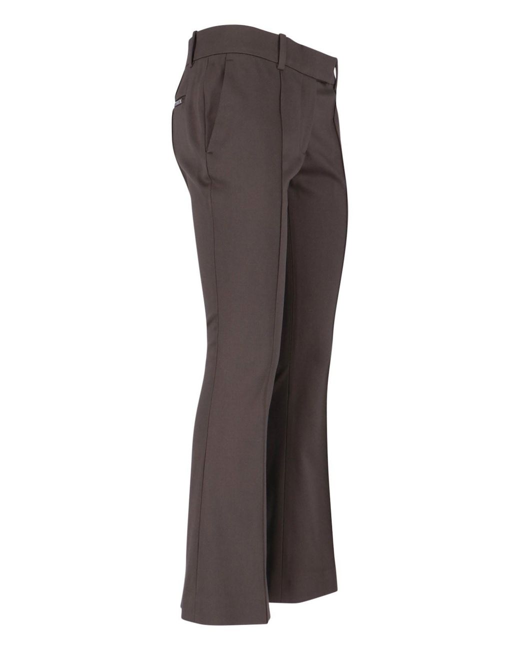 The Attico Gray High-Waisted Bootcut Trousers With Logo Detail