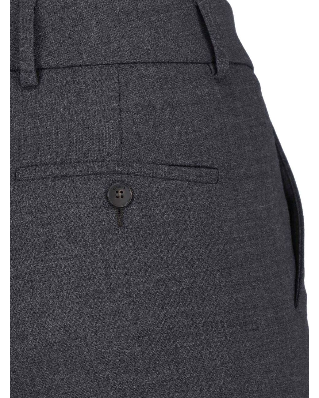 Incotex Blue Tailored Wool Trousers