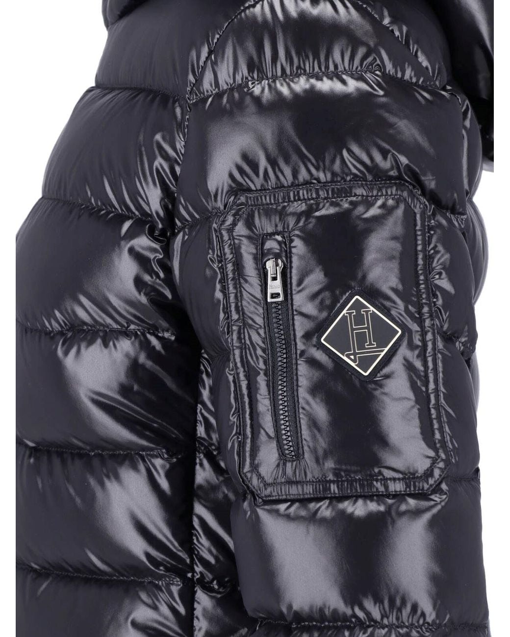 Herno Black Hooded Quilted Puffer Jacket