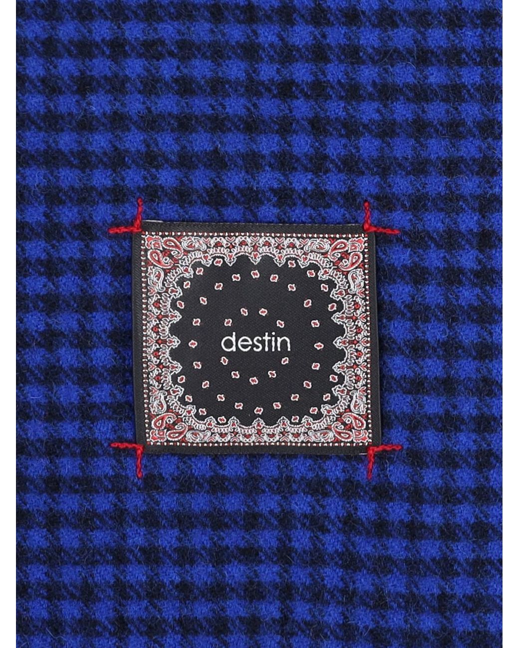 Destin Blue Houndstooth Scarf for men