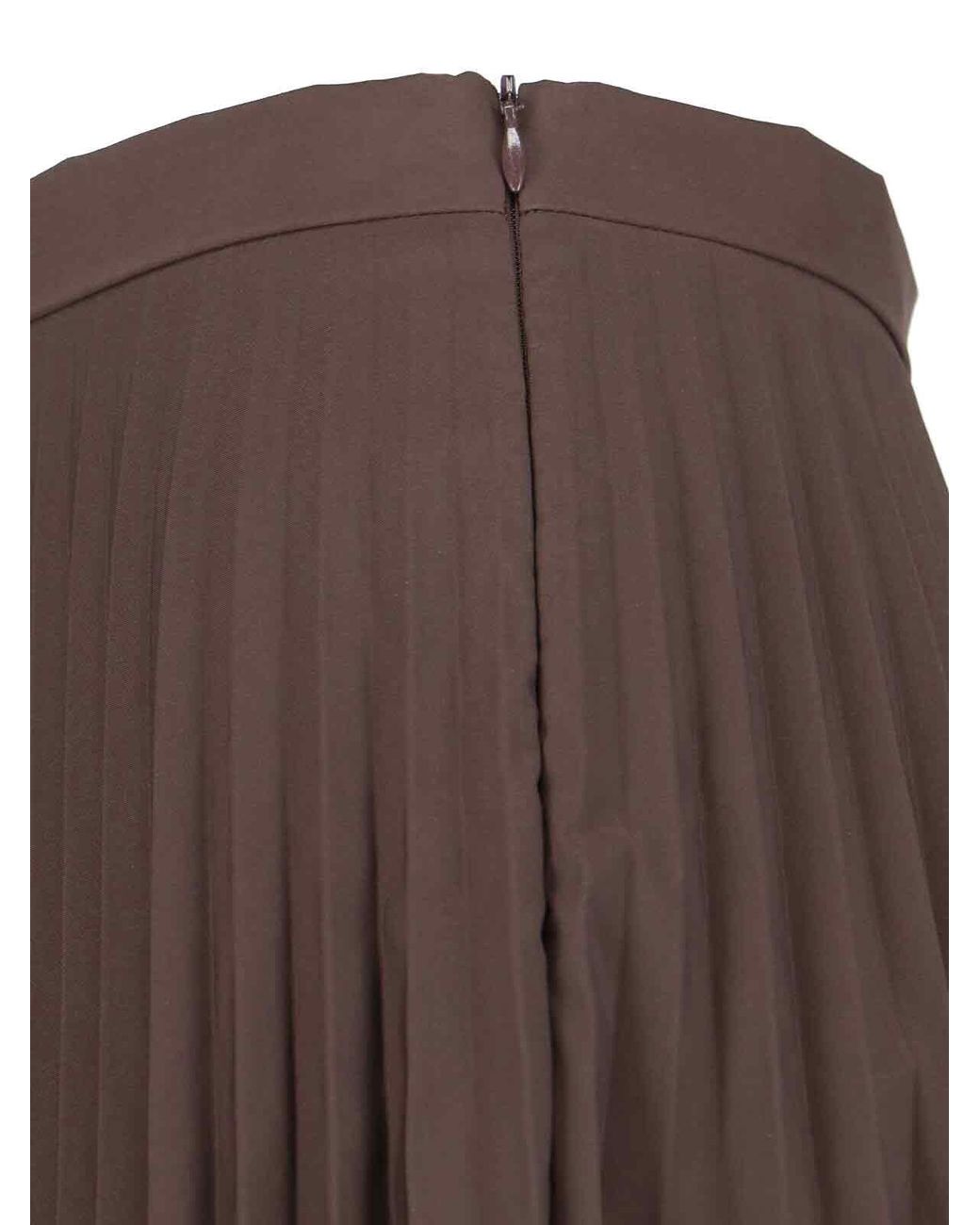 MM6 by Maison Margiela Brown Pleated Midi Skirt