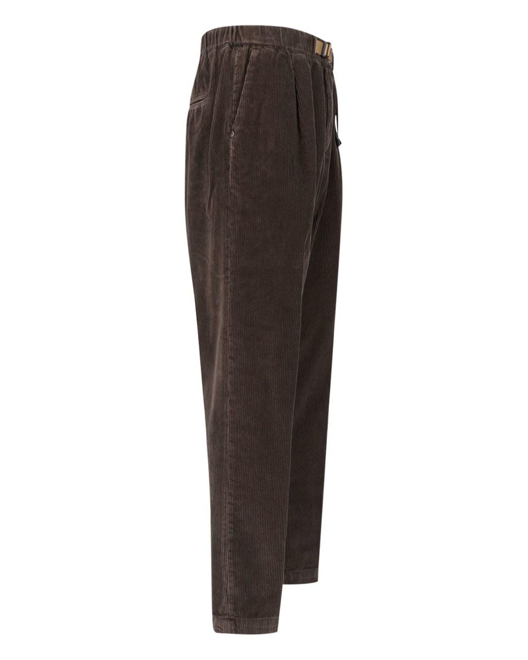 White Sand Brown Corduroy Belt Trousers for men