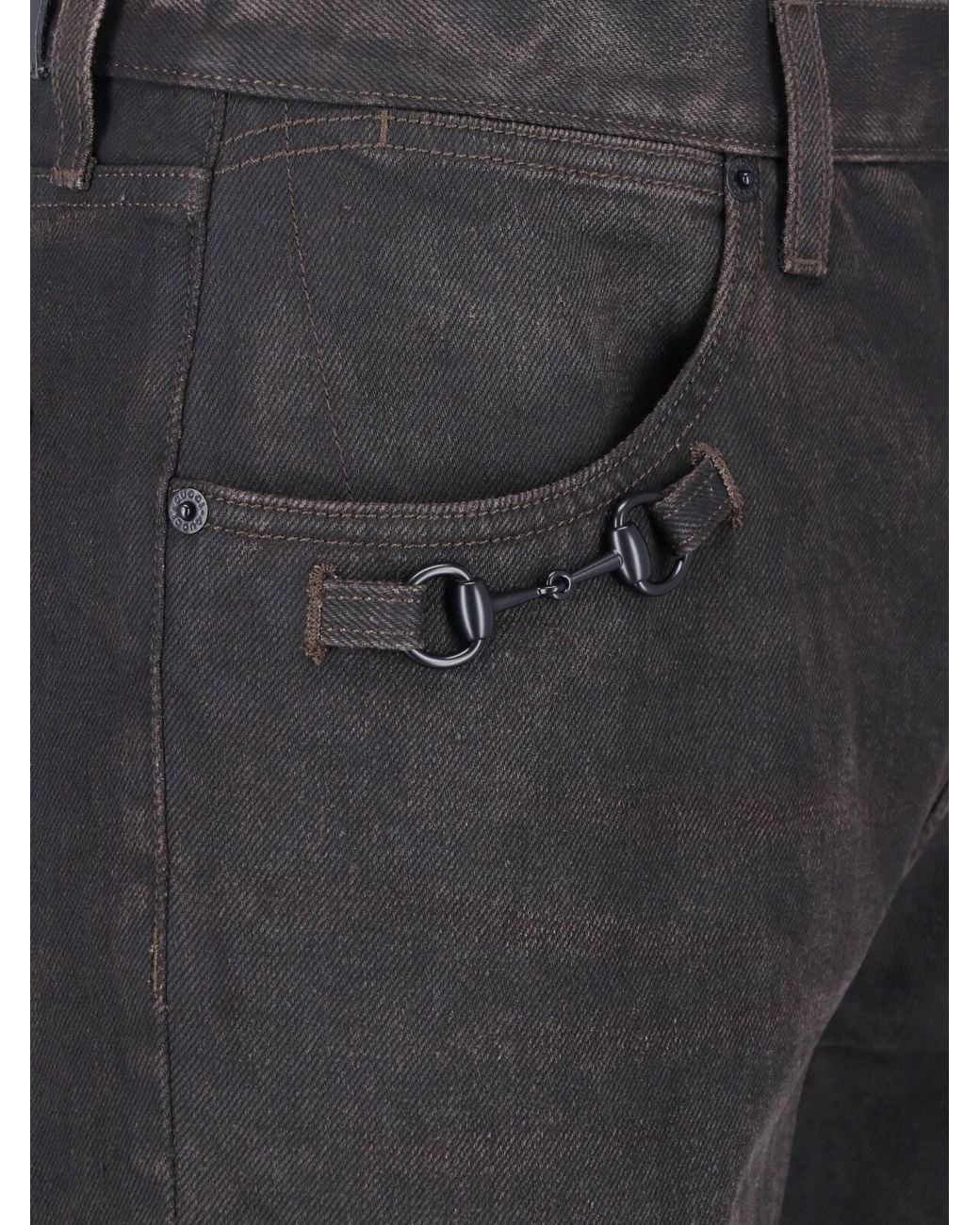 Gucci Black Flared Jeans "Morsetto" for men