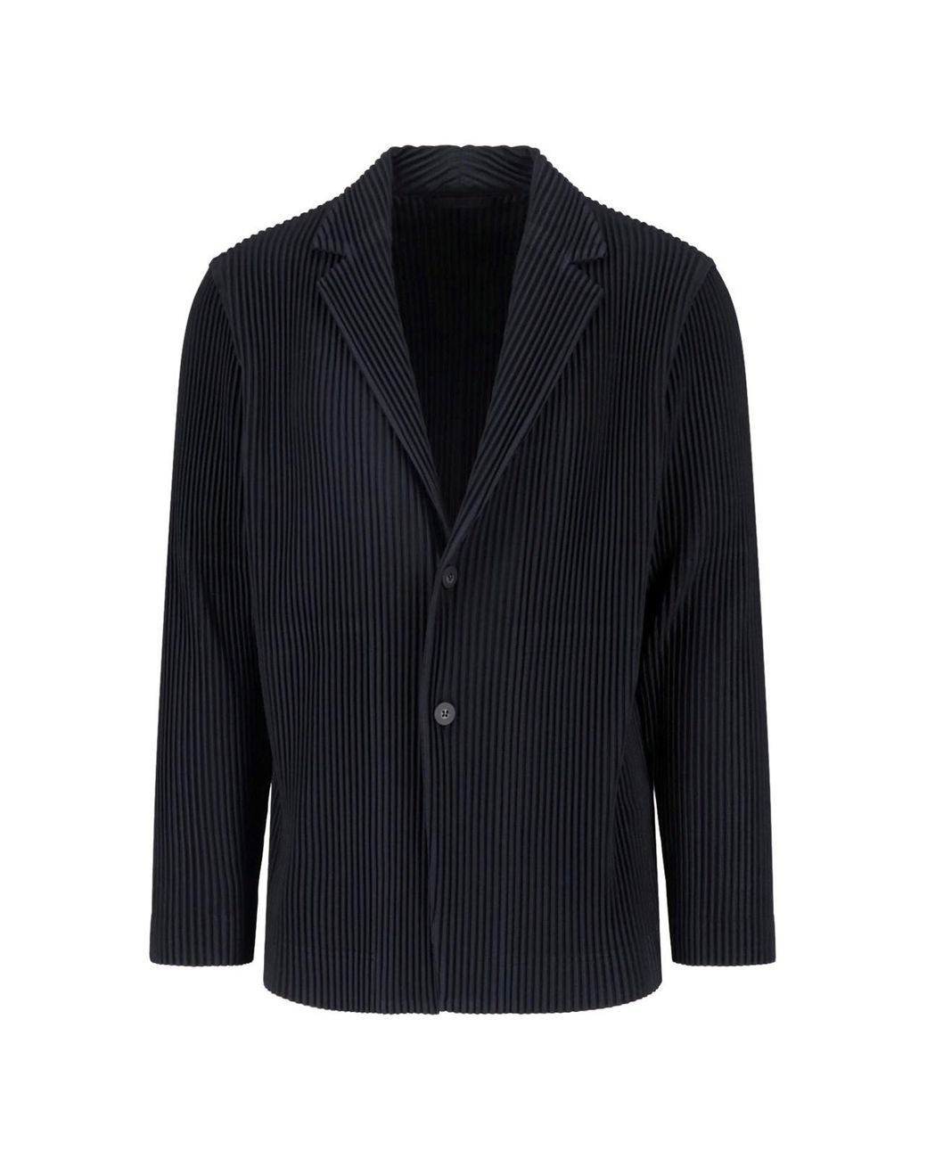 Homme Plissé Issey Miyake Blue Pleated Polyester Jacket for men