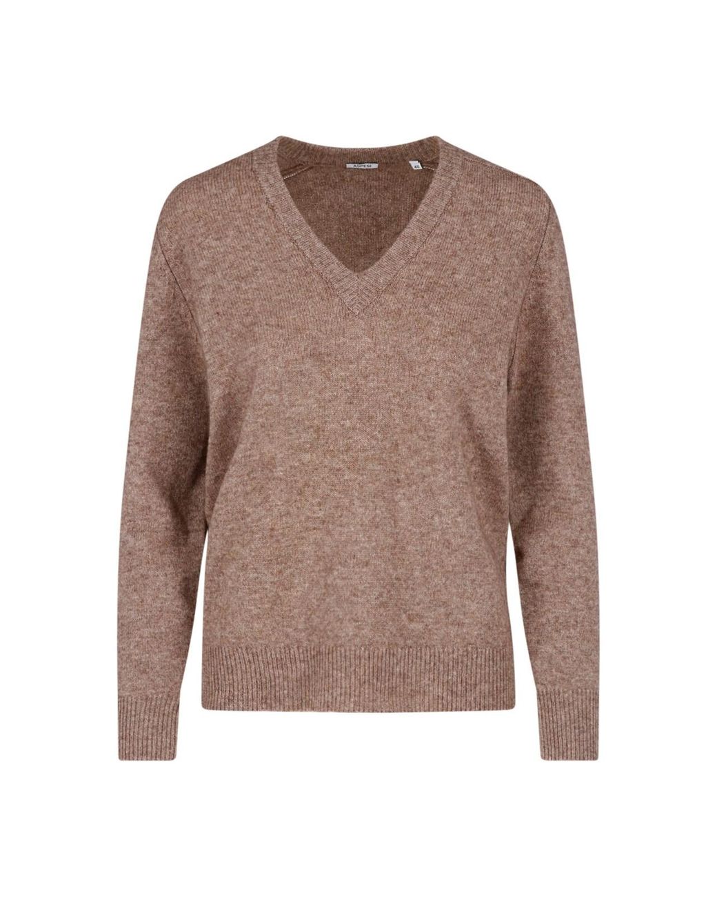 Aspesi Brown V-Neck Knit Sweater
