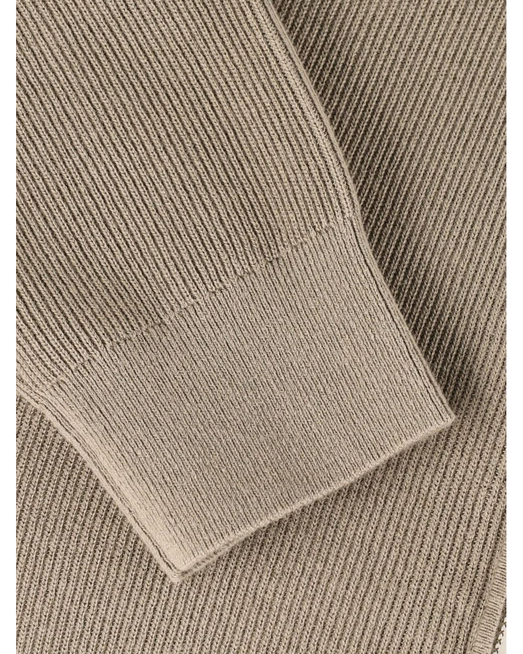 Closed Gray Ribbed Knit Zip-Up Sweater Jacket for men