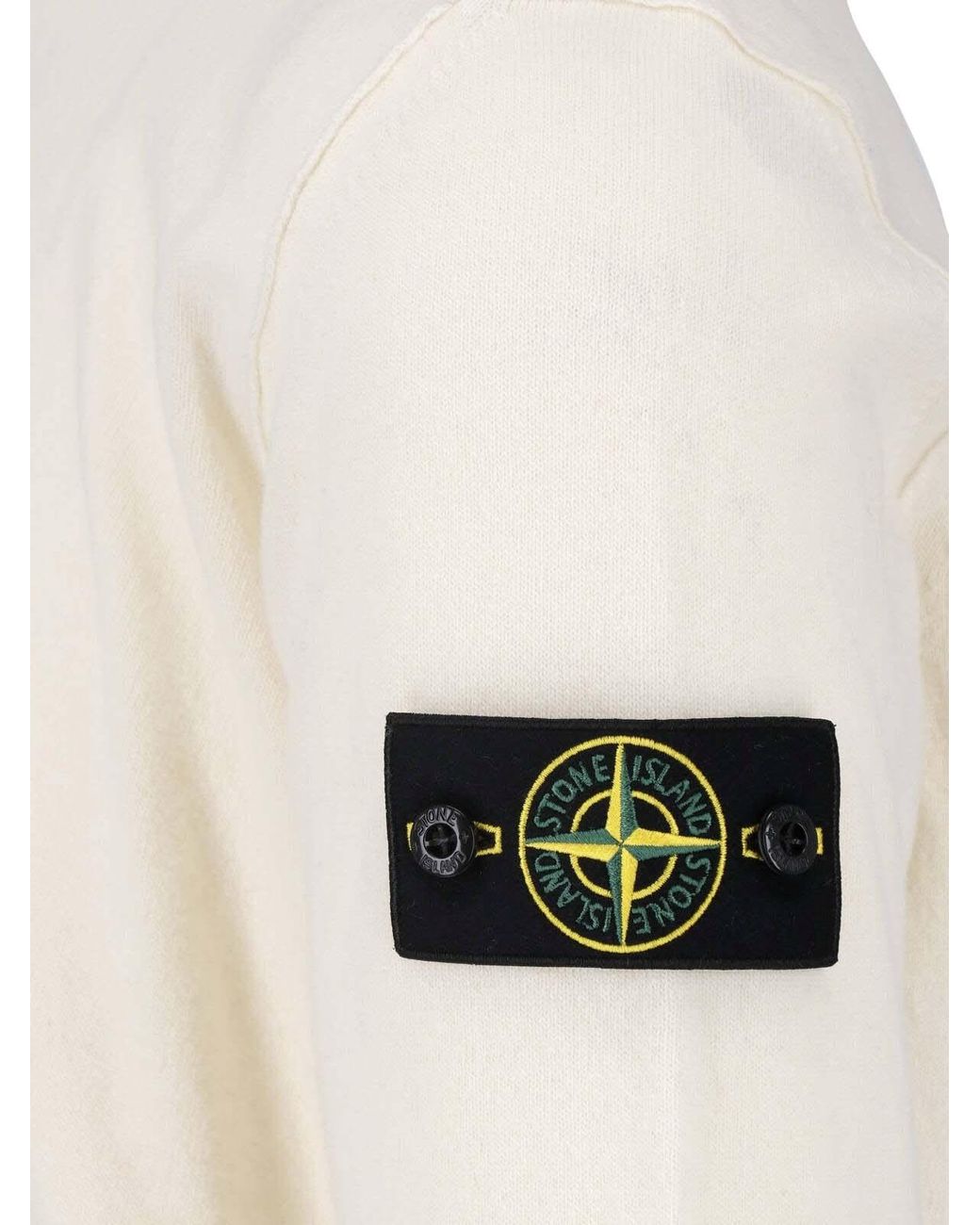 Stone Island White Virgin Wool Sweater for men