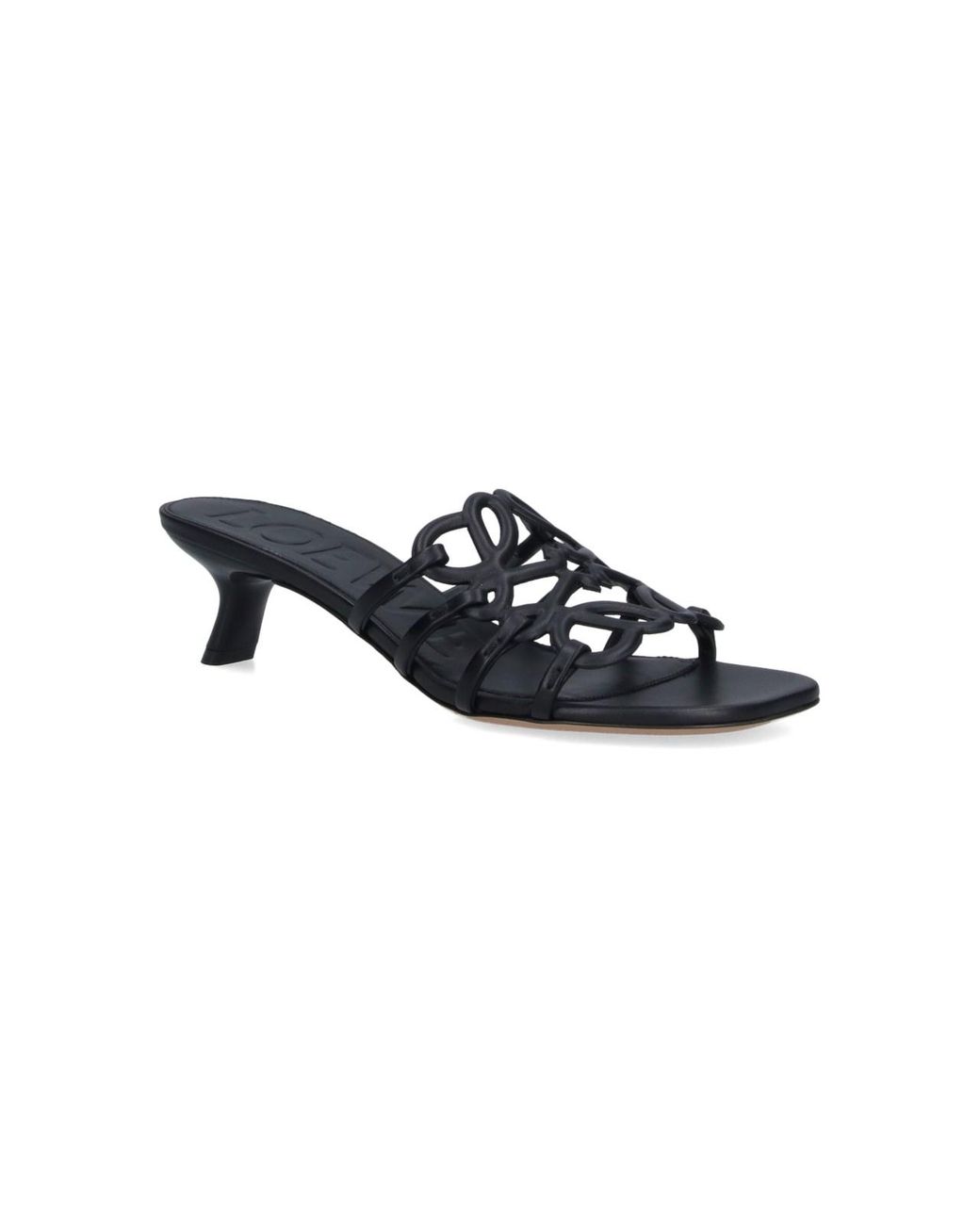 Loewe Black Mules "Petal"