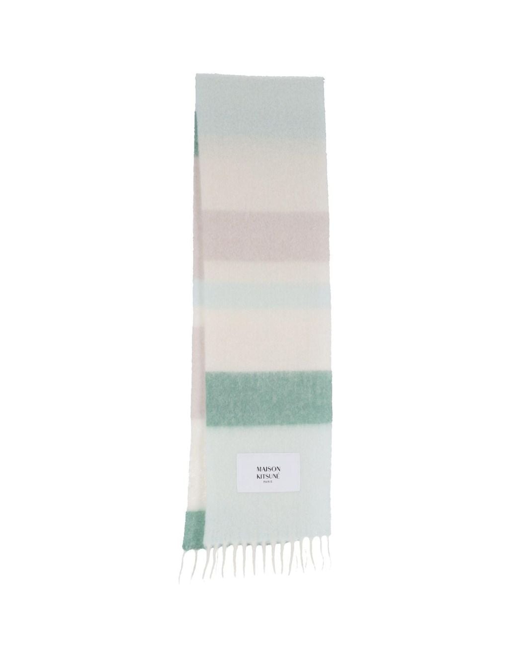 Maison Kitsuné White Alpaca Blend Scarf