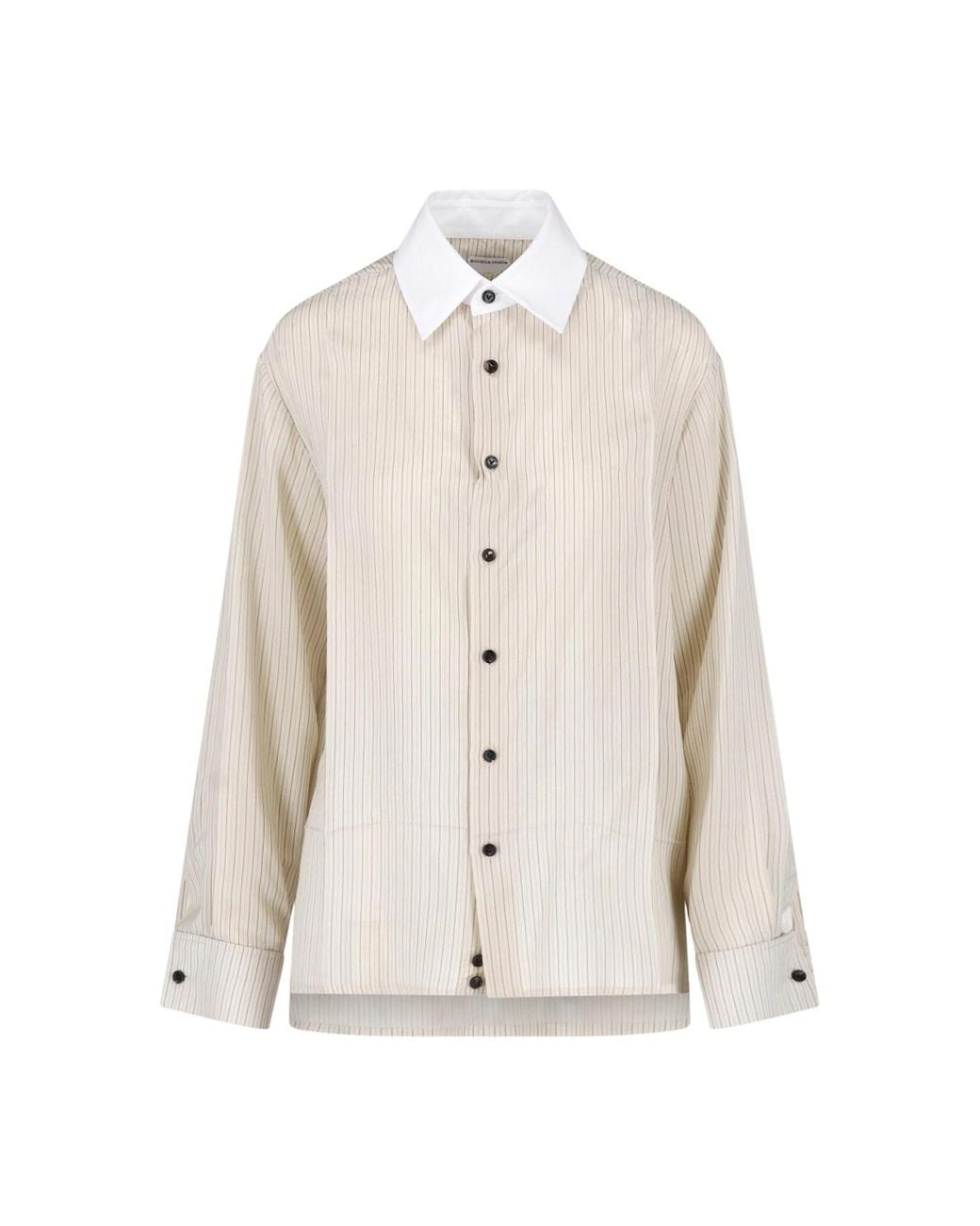 Bottega Veneta White Striped Viscose Shirt