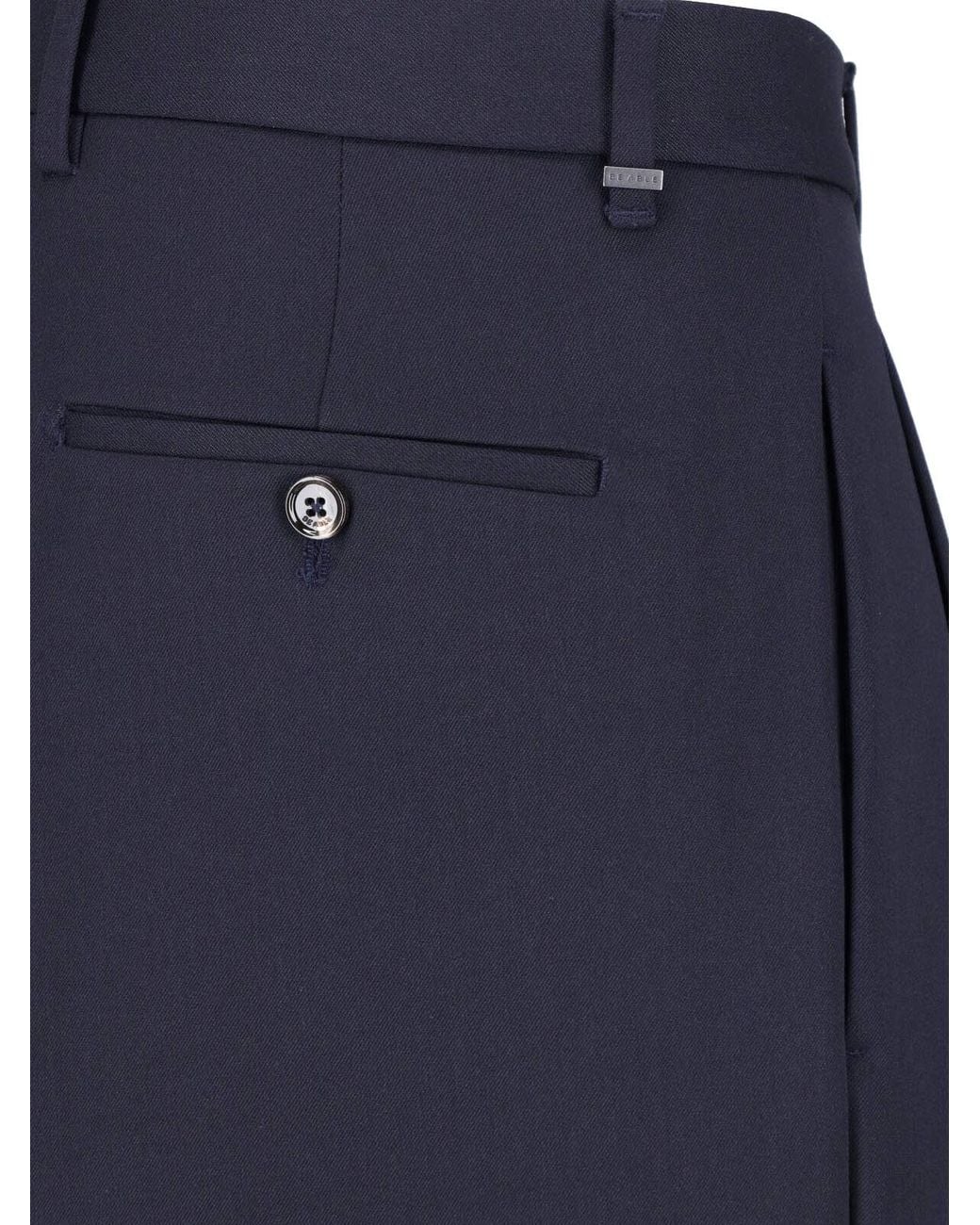 BE ABLE Blue Tailored Trousers for men