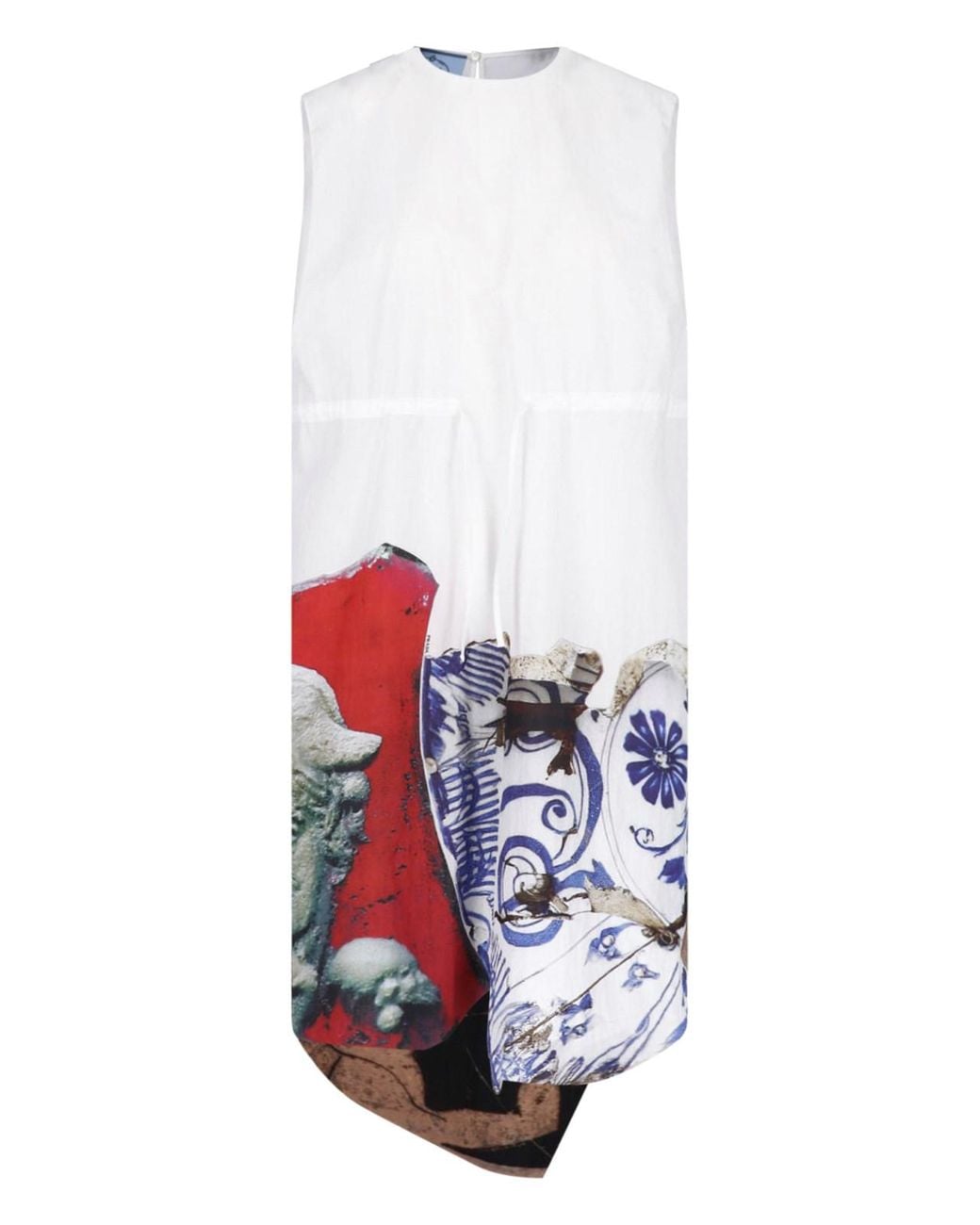 Prada White Printed Canvas Dress