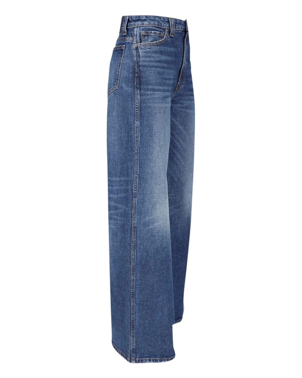 Khaite Blue High-Rise Wide-Leg Jeans