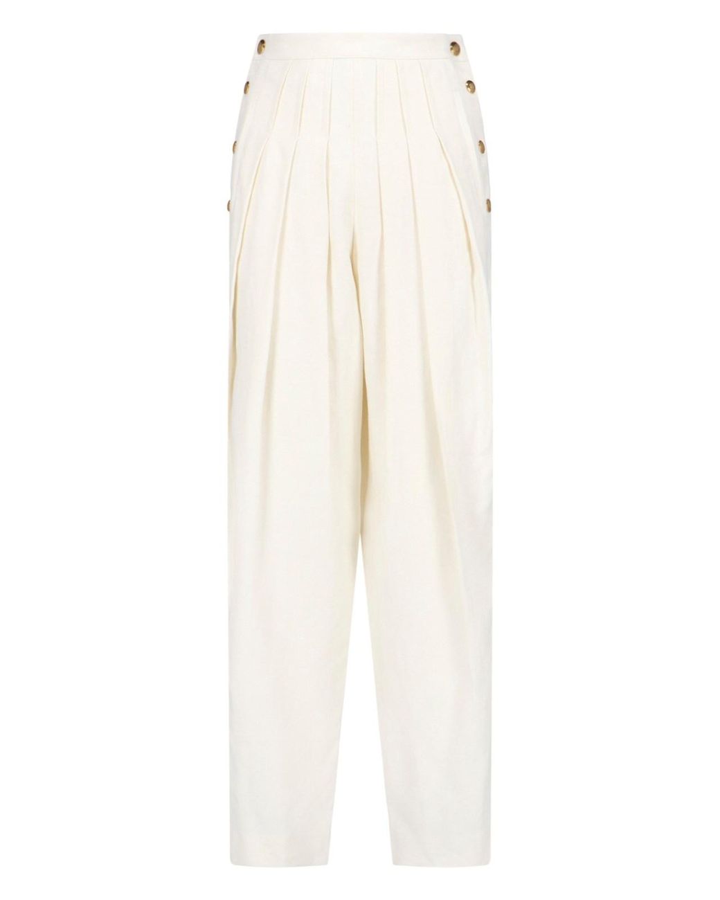 Loro Piana White Straight Trousers