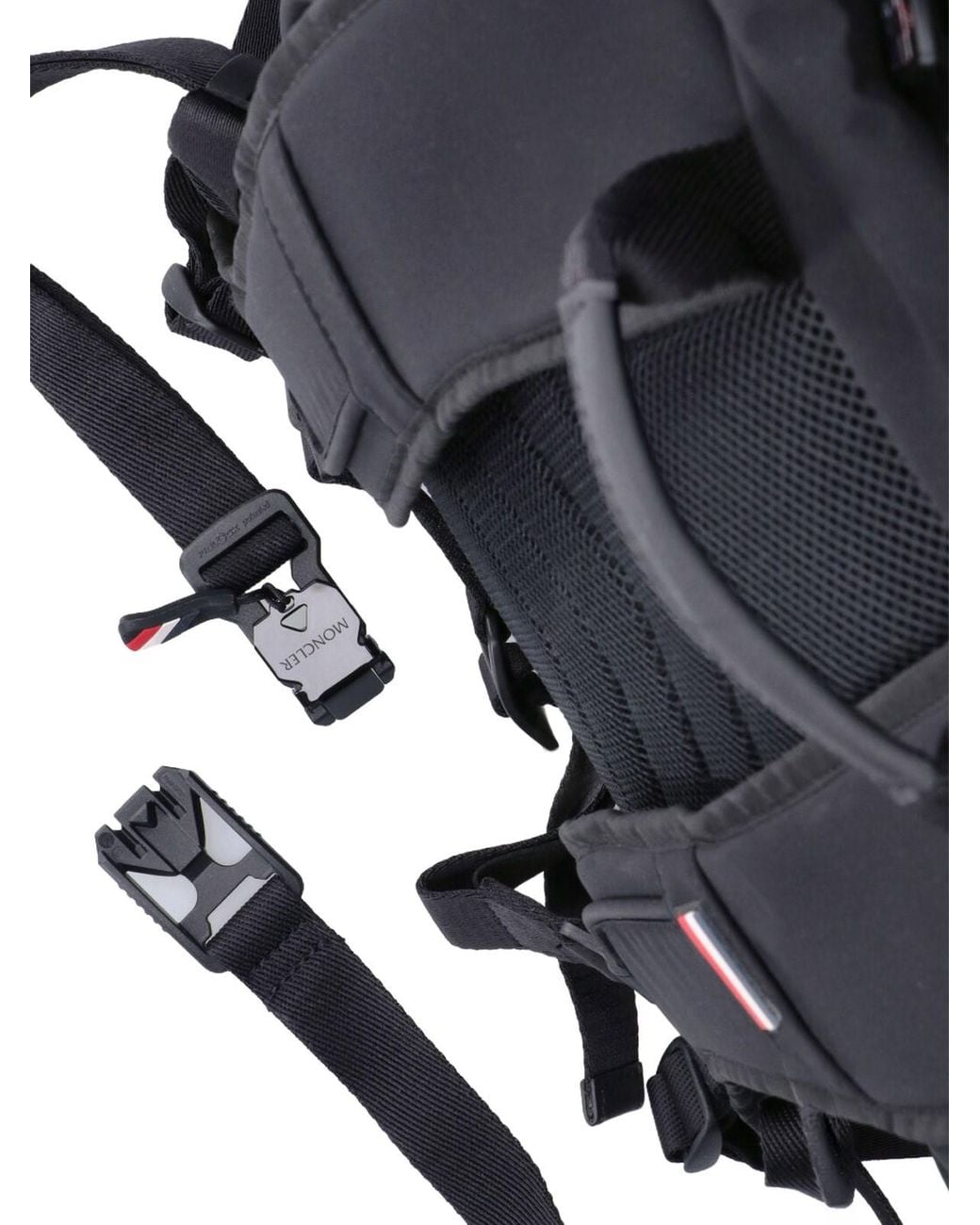 Moncler Black Backpack With Leather Trim for men