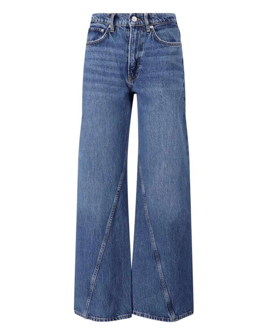 Anine Bing Blue High-Rise Wide-Leg Jeans