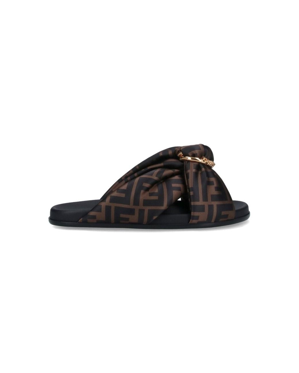 Fendi Black Feel Slide Sandals