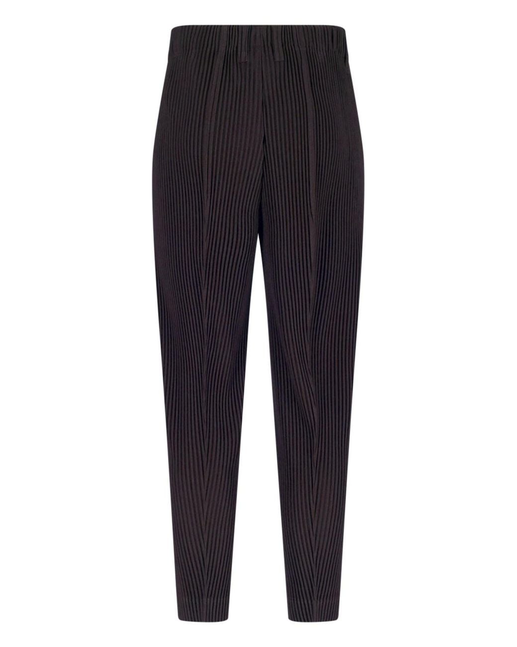 Homme Plissé Issey Miyake Blue Straight Pleated Trousers for men