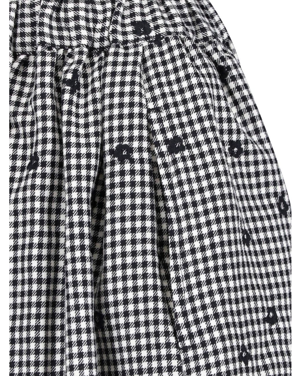 Comme des Garçons Gray Gingham Floral Mini Skirt