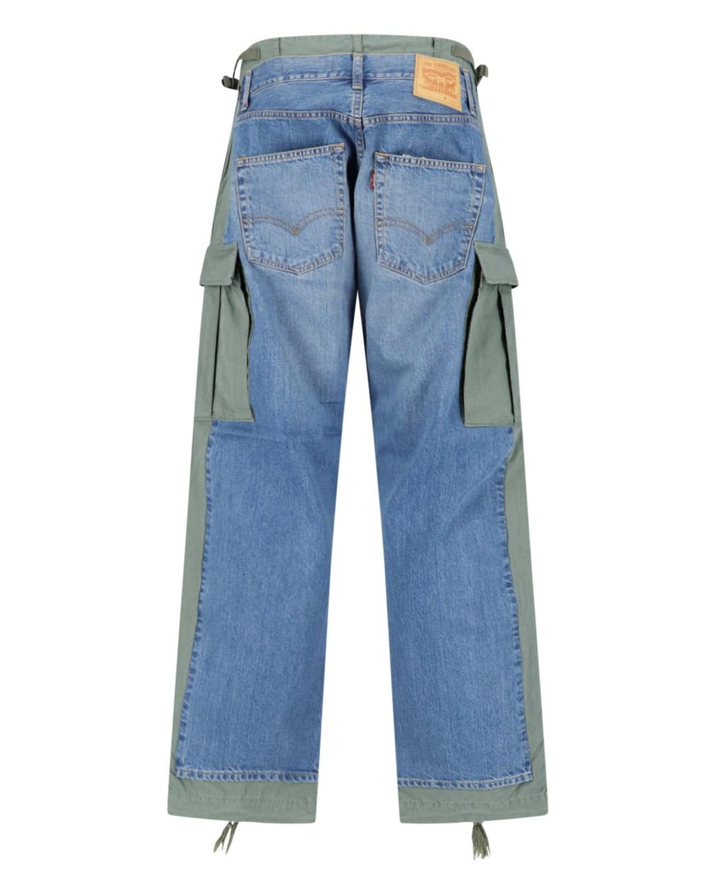 Junya Watanabe Blue Patchwork Cargo Drawstring Denim Jeans for men