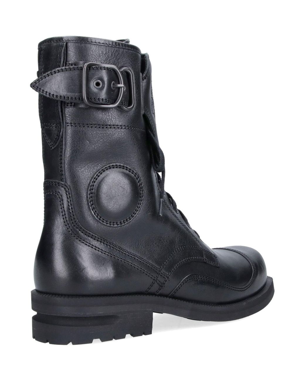 Kiko Kostadinov Black Lace-Up Buckle Leather Boots for men