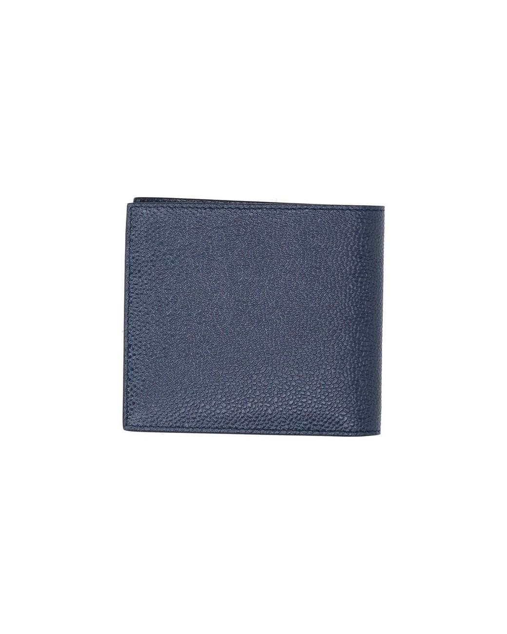 Thom Browne Blue Pebbled Leather Bifold Wallet for men