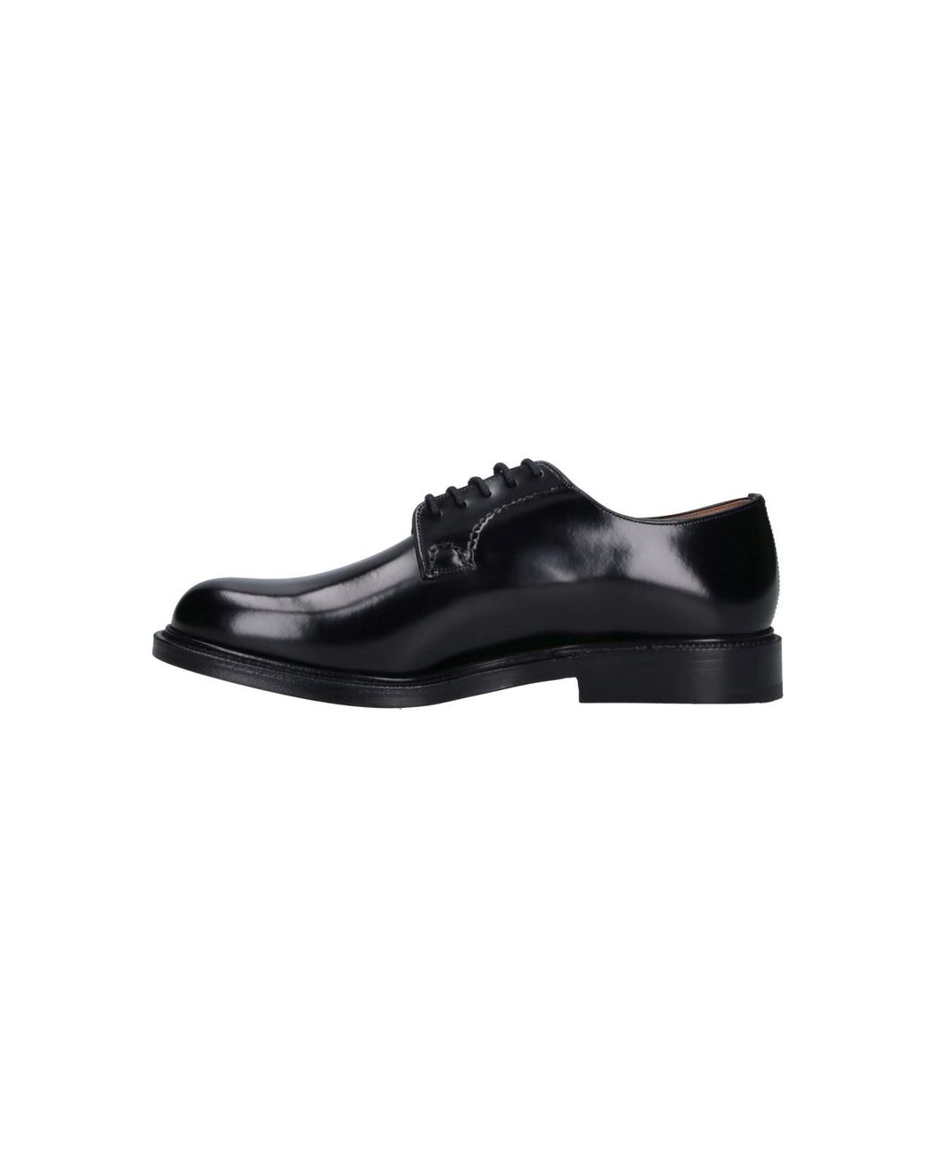 Church's Black Polished Leather Derby Shoes With Round Toe for men