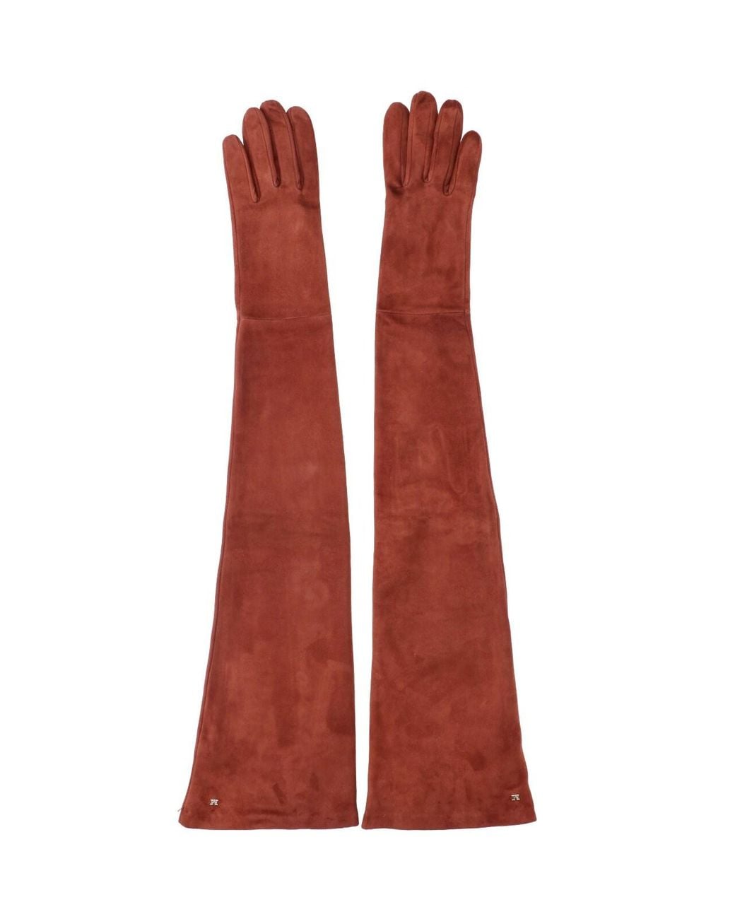 Max Mara Red Suede Gloves