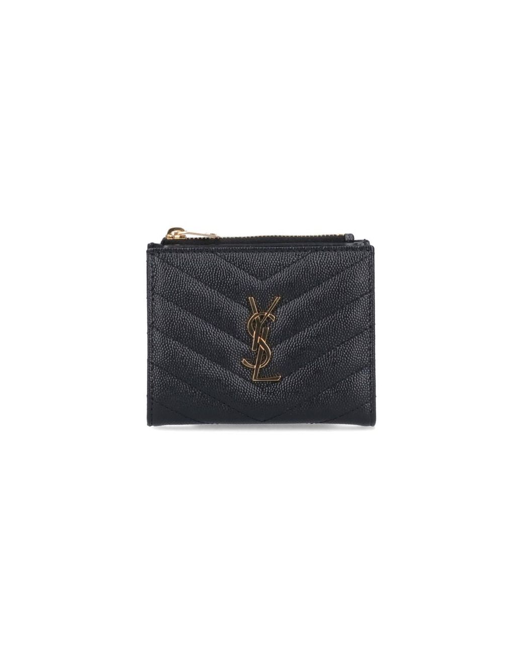 Saint Laurent Black Bi-Fold Logo Wallet