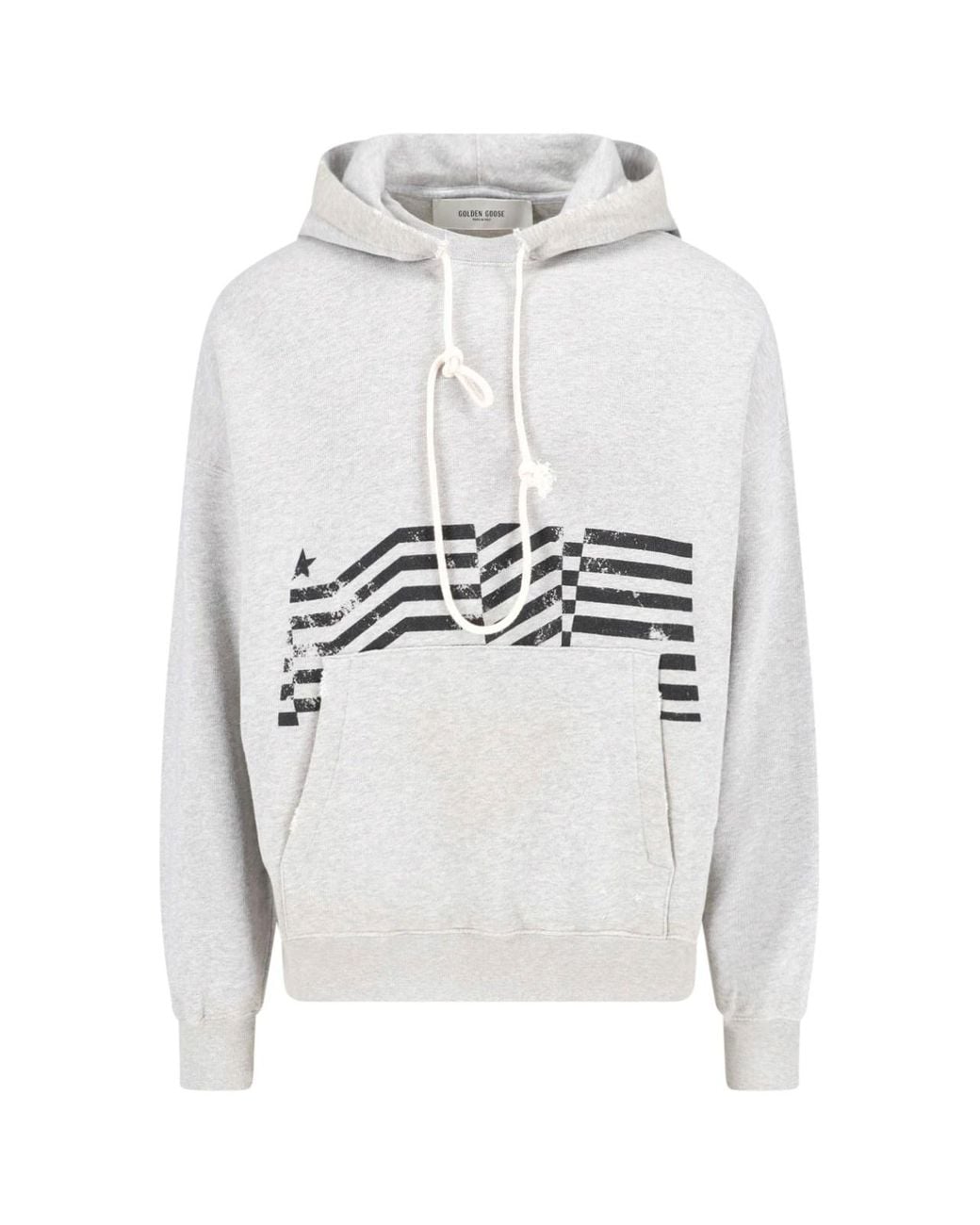 Golden Goose Deluxe Brand White Flag Vintage Cotton Hooded Sweatshirt for men