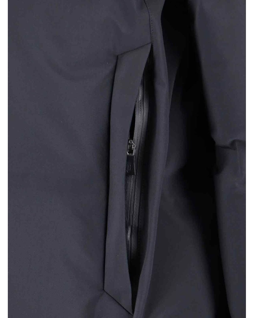 Herno Blue Logo Zip Coat for men