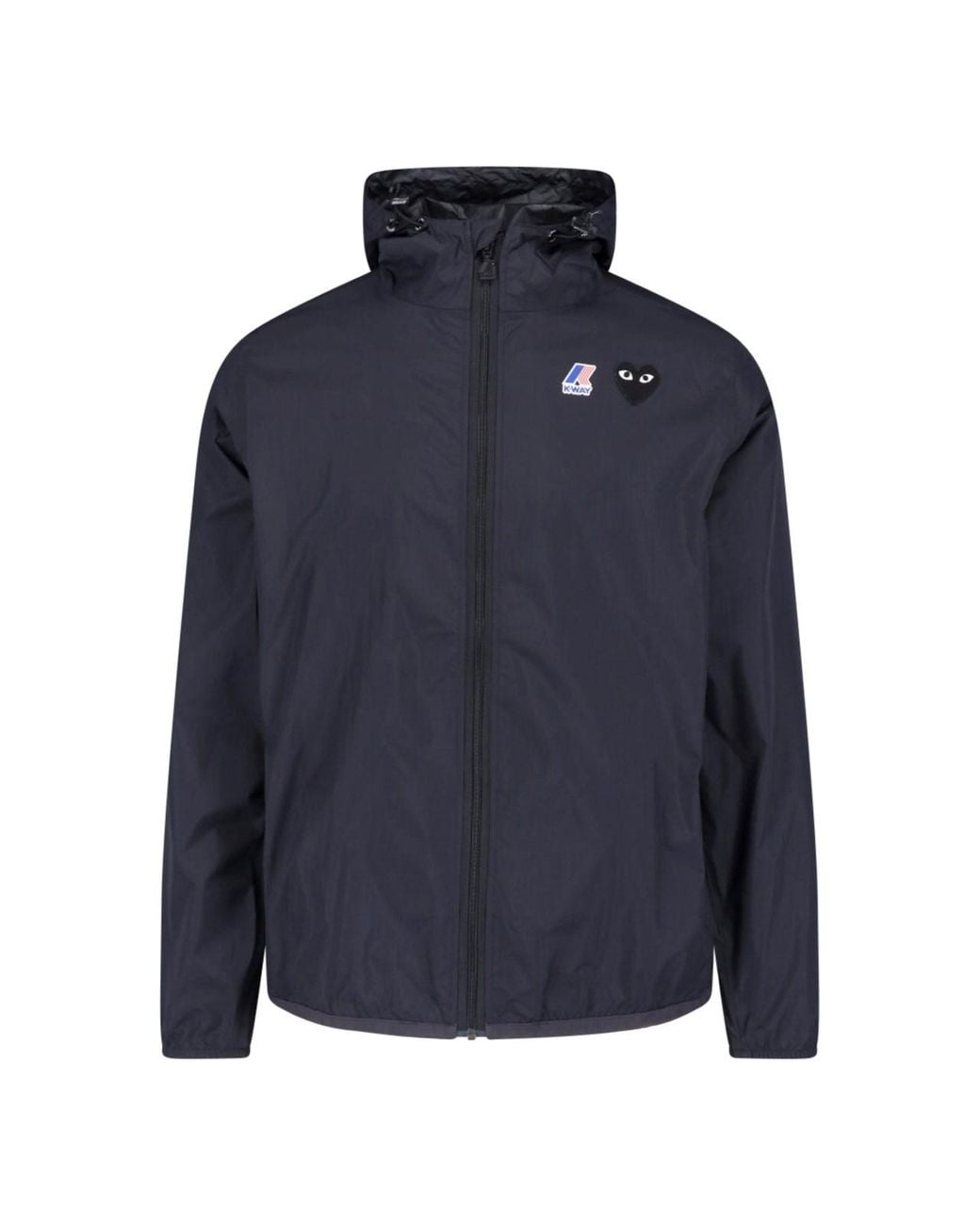 COMME DES GARÇONS PLAY Blue Minimalist Hooded Zippered Jacket