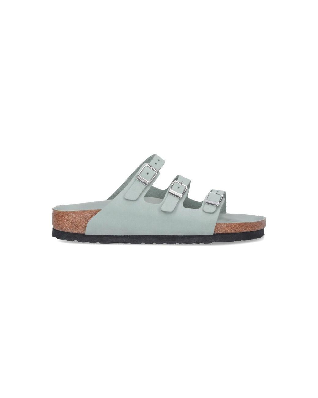 Birkenstock Green Triple Strap Buckle Slide Sandals