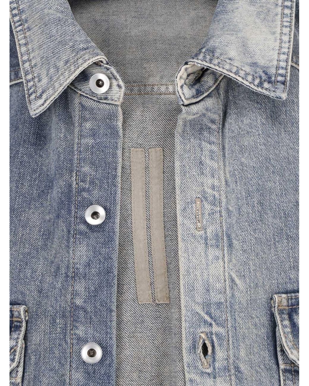 Rick Owens Blue Shirt With "Jumbo" Buttons for men