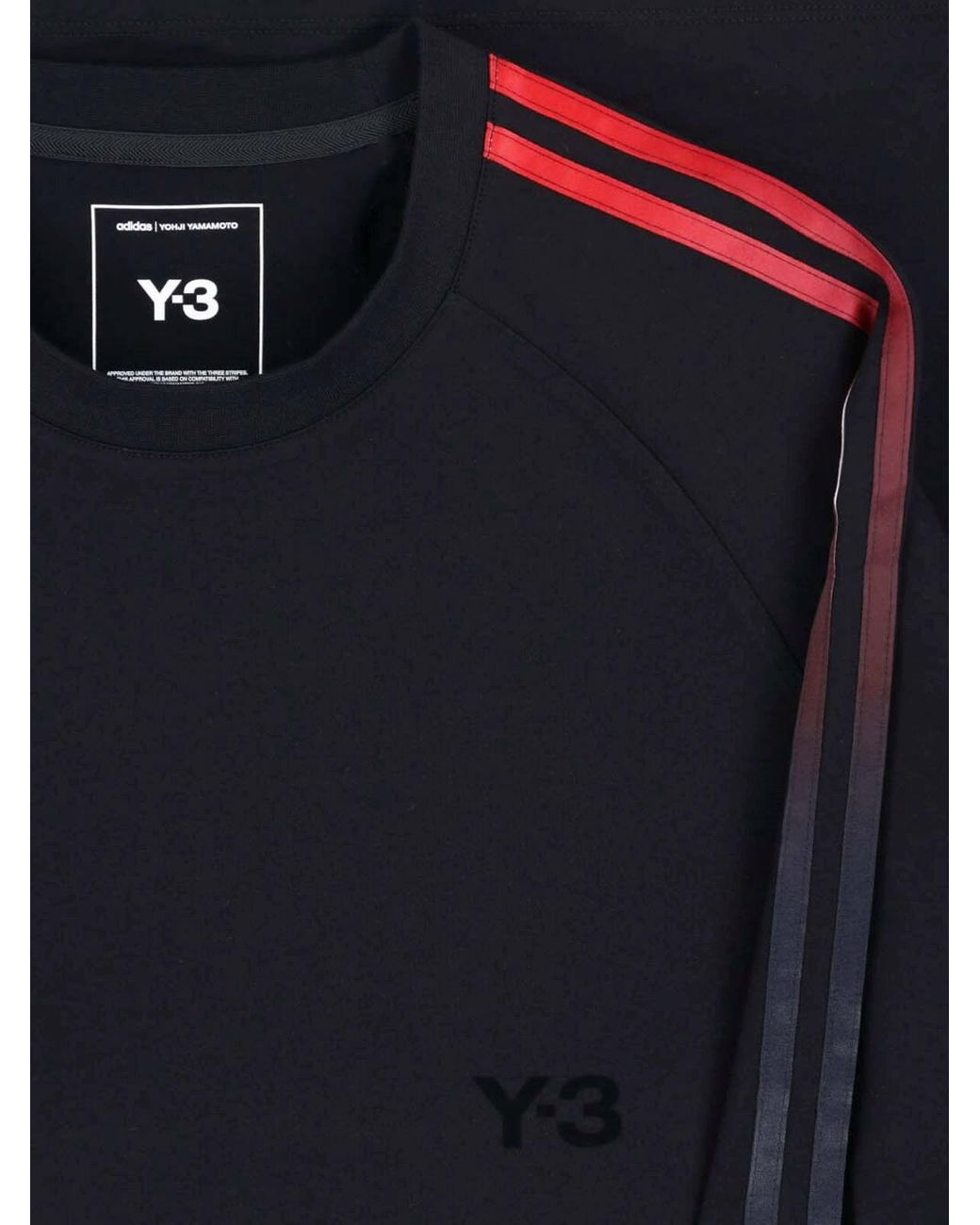 Y-3 Blue T-Shirt "Gradient 3 Stripes" for men