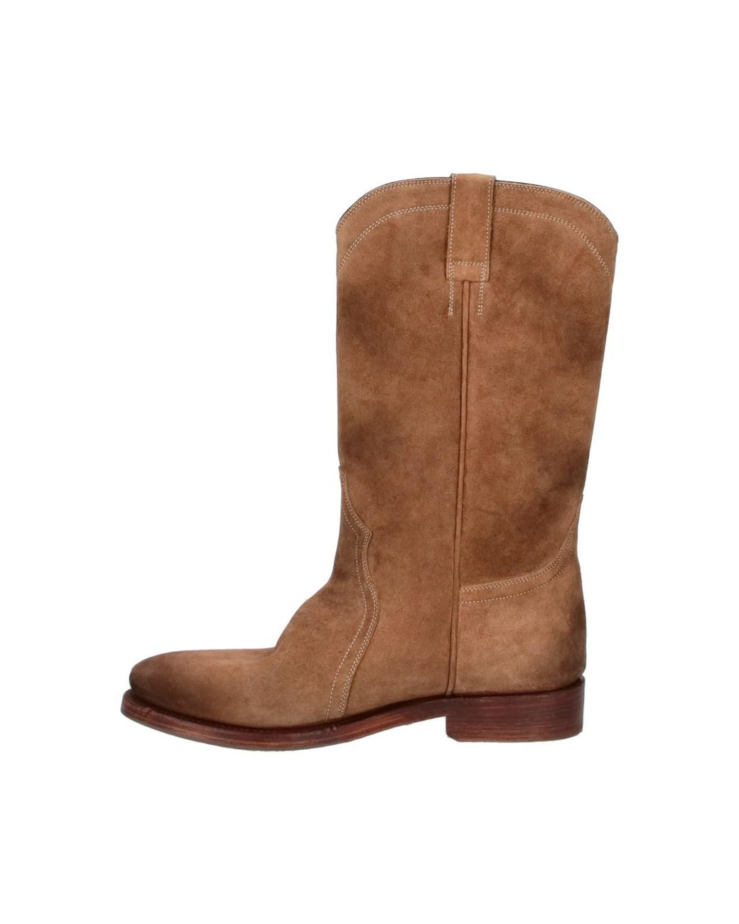 Jil Sander Brown Suede Western Knee-High Boots for men