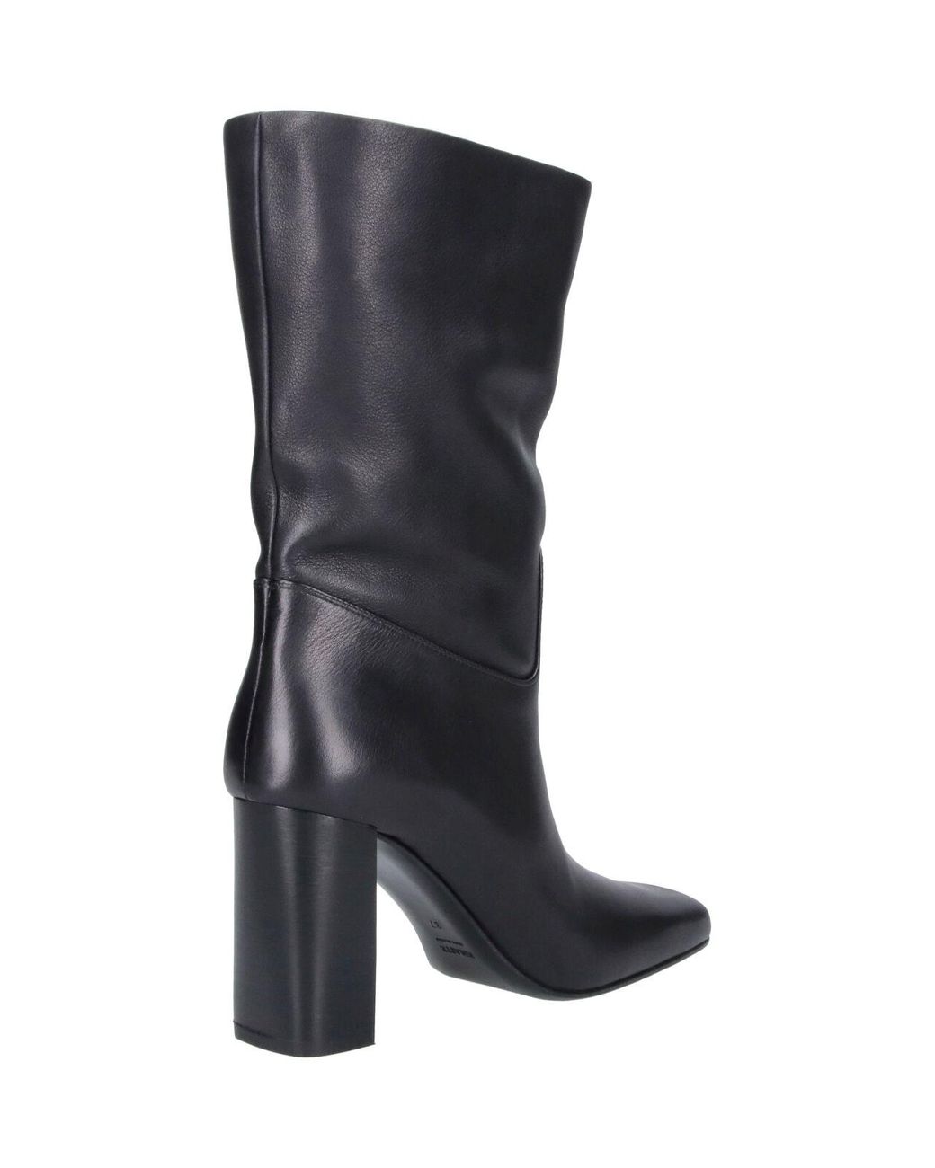 Khaite Black Leather Slouchy Knee-High Boots