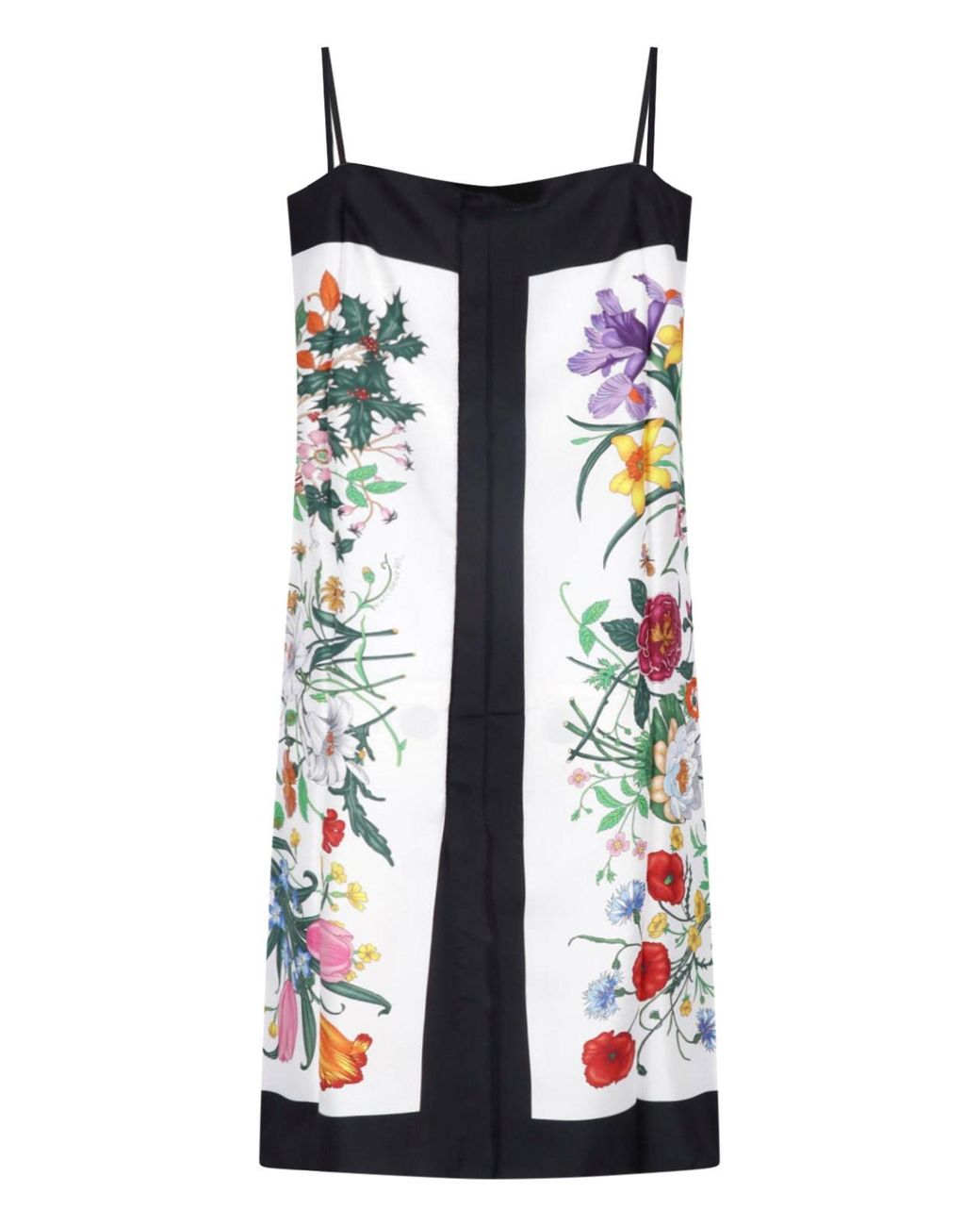 Gucci White Printed Silk Twill Midi Dress